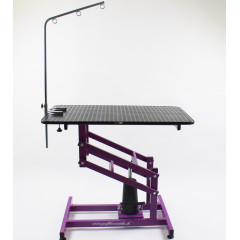Stôl hydraulický trimovací, veterinárny so šibeničkou-  fialový