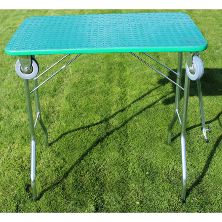 Stôl trimovací skladací s kolieskami 90x55x85cm - zelený
