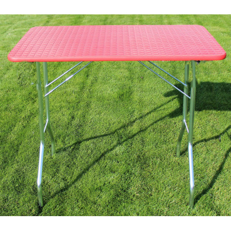 Stôl trimovací skladací bez koliesok 80x50x85cm - červený