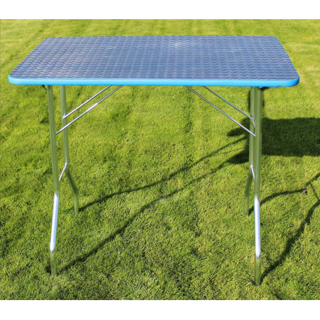 Stôl trimovací skladací bez koliesok 90x55x85cm - modrý 